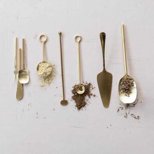 Hello Honey® 9.5" Golden Hammered Stainless Steel Serving Spoon